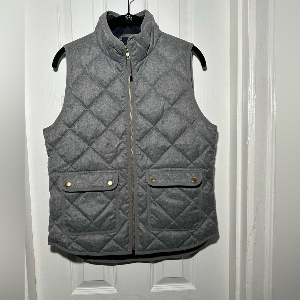 J. Crew Quilted Utility Vest Gray